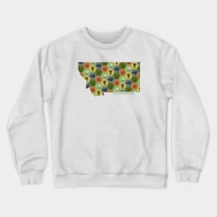 Montana State Map Board Games Crewneck Sweatshirt